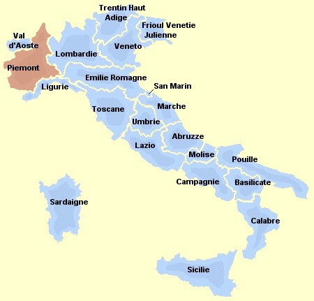 Karte Piemont