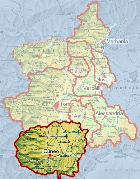 Karte Cuneo